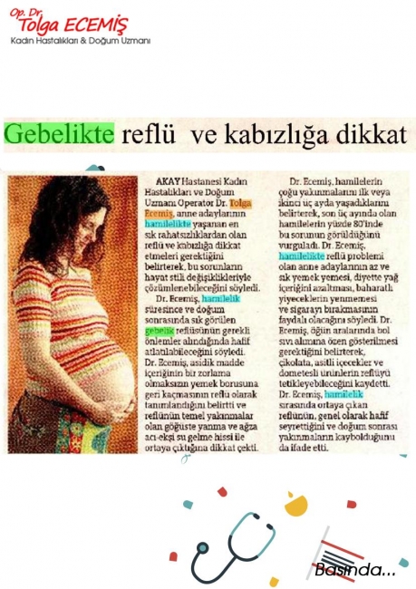 Gebelikte Reflü Ve Kabızlığa Dikkat