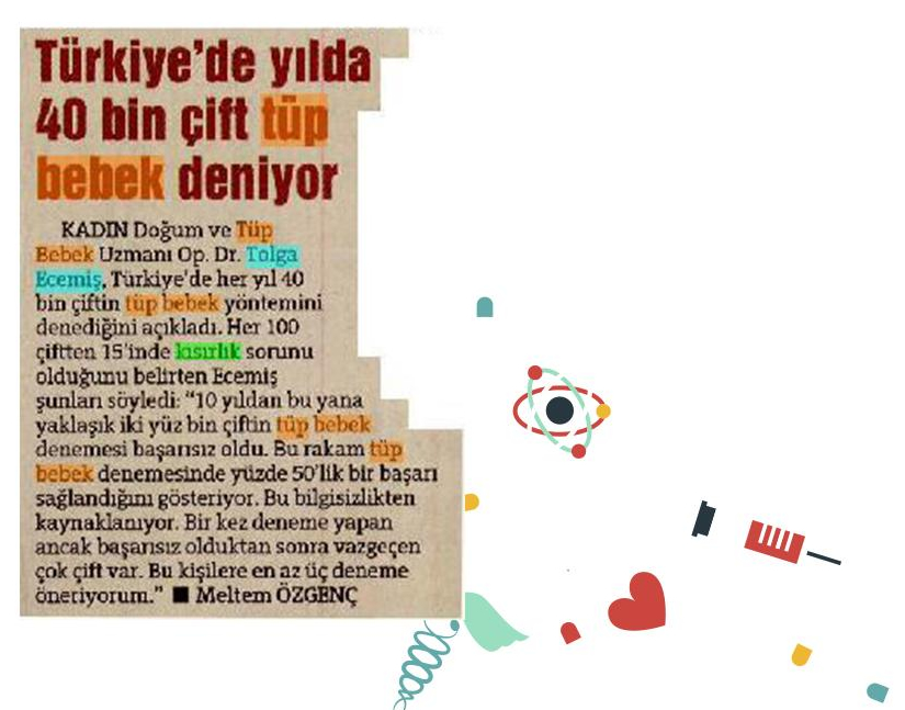 Türkiyede Yılda 40bin Çift Tüp Bebek Deniyor